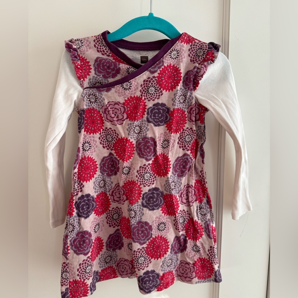Tea Collection Faux-wrap flower dress size 3T